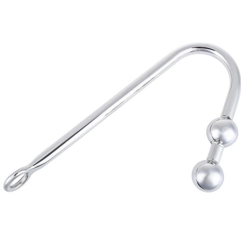 4417 Two Hook Pleasurable Stainless Steel Anal Balls 0901